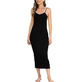 Vlazom Women Full Slips Sexy Soft Slip Dress for Under Dress Spaghetti Strap Cami Slip Chemises V Neck Negligee S-3XL