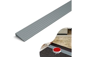 YOKYHOM 0.6'' Rise Threshold Ramps for Doorways, Self-Adhesive Rubber Ramp, Door Ramp for Wheelchair, Robot Vacuum, Stroller, Non-Slip, Cuttable Rubber Ramp for Doorway, Bathroom, Kitchen, Grey