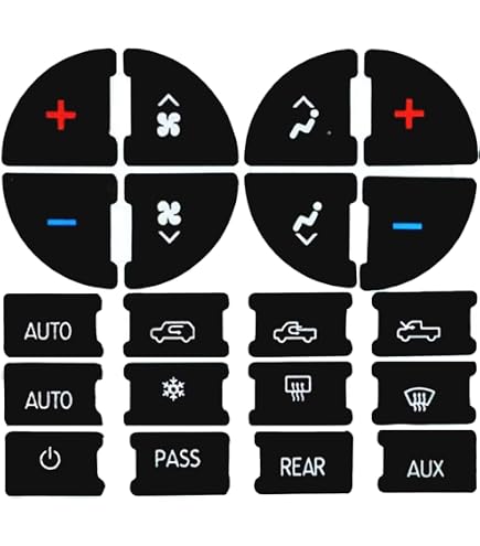 Climate Control Stickers Climate Control Repair Kit AC Dash Button ...