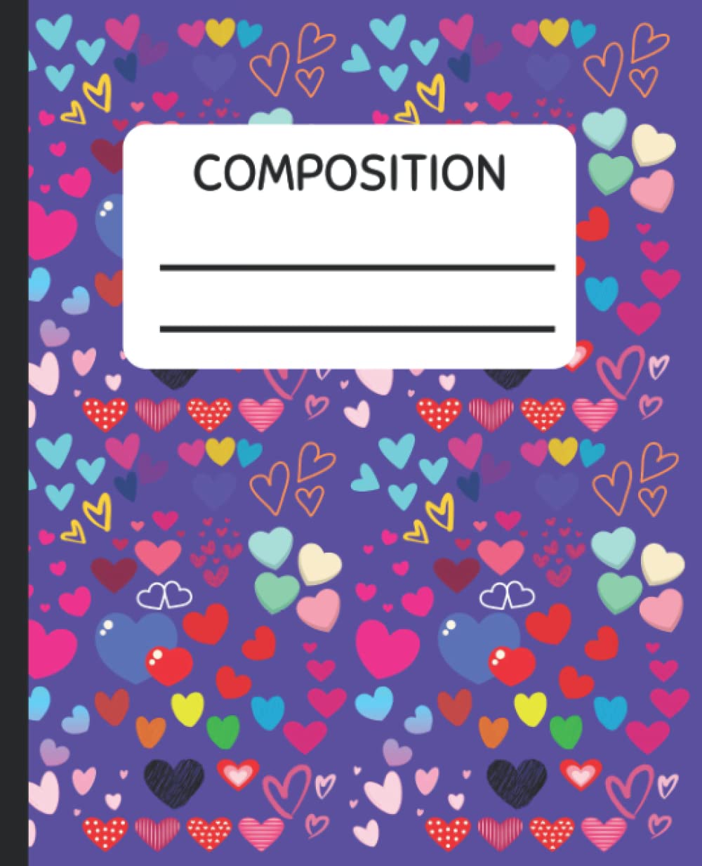 Coronary heart Composition Pocket book: Broad Dominated/100 Pages/Numerous Hearts
