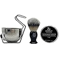Luxury 4pcs Shaving Brush Set for Men by Echolly-4 in 1 Men's Shaving Brush and Bowl Set-Includes Shaving Bowl,Shave Soap,Stand,Shave Brush-Perfect Gifts for Men,Fathers