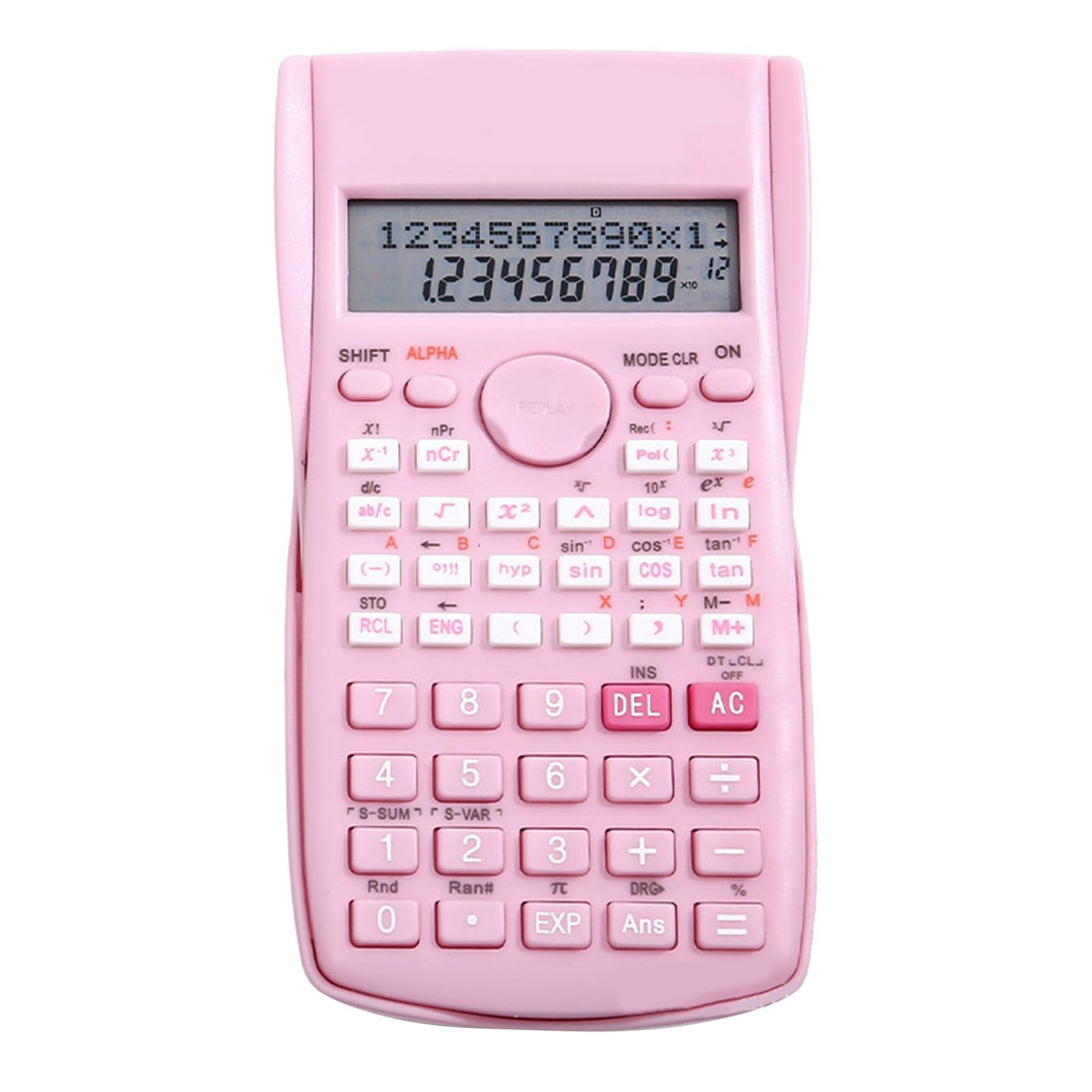 Scientific Calculator with 240 Functions, Large Display, Sliding Hard Cover for Students, Function Calculator, Calculators Include Trigonometric Functions (Sakura)
