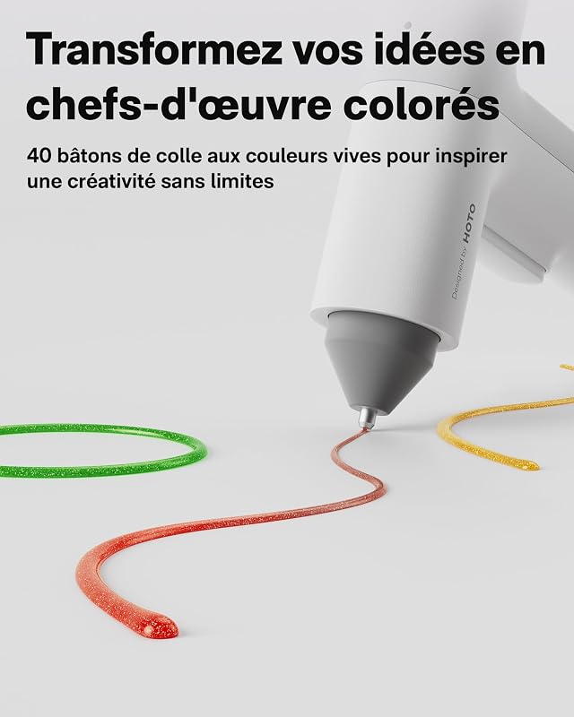 Pistolet à Colle Sans Fil USB-C 3000mAh, chauffage rapide 30s