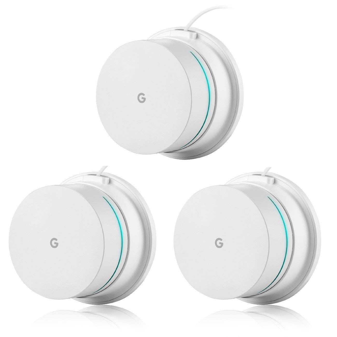 Photo 1 of OkeMeeo Wall Mount for Google WIFI AC1200 - Ceiling Mount for Google WIFI 2016 Model and 2020 Model, Space Saving and Enlarging Coverage, Reinforced and Perfect Unity (3-Pack)