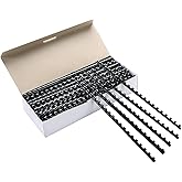 MYFULLY 100 Pack 21 Ring Plastic Comb Binding Spines | 1/4 Inch Diameter, 20 Sheet Capacity, A4, Black Binding Comb (1/4" (20