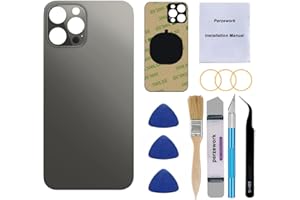 Perzework OEM Rear Back Glass Replacement for iPhone 12 Pro 6.1 inches with Reparing Toolkit (Graphite)