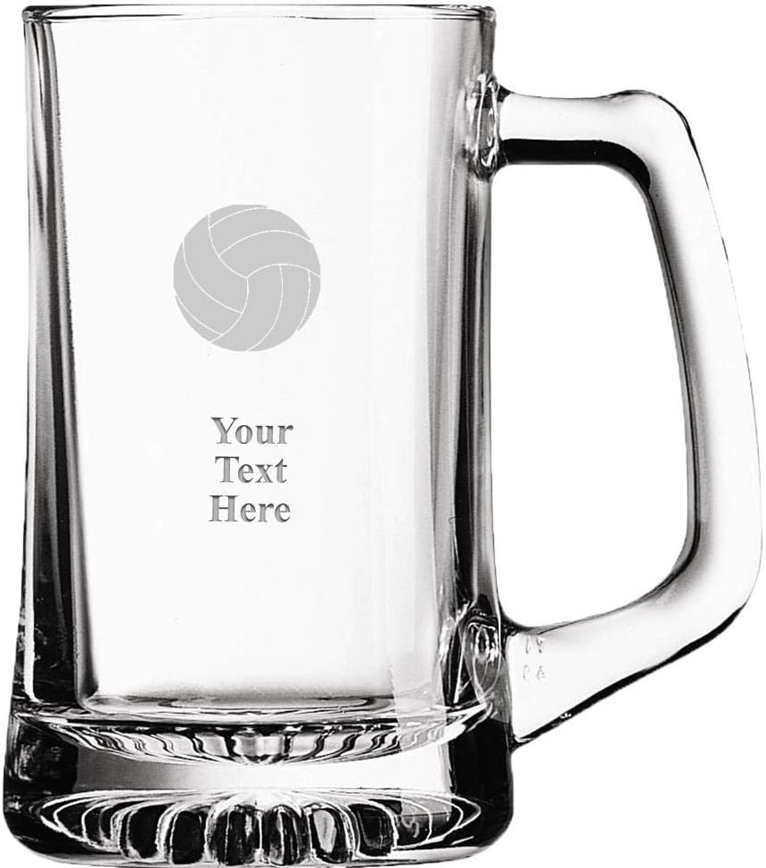 Volleyball Custom Beer Glass, 14 oz Personalized