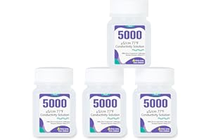 ORAPXI 5000μS/cm EC Calibration Solution Salinity Conductivity Solution for EC Meter, TDS Tester, Salt Tester, Salinity Standard Calibration Fluid of Salt Meter 4 Bottles of 50ML