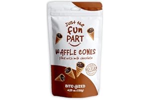 Just The Fun Part, Bite-Size Crispy Mini Waffle Cones with Premium Belgian Chocolate, Great for Snacks, Dessert, Grab & Go - Kosher, Milk Chocolate (Pack of 1)