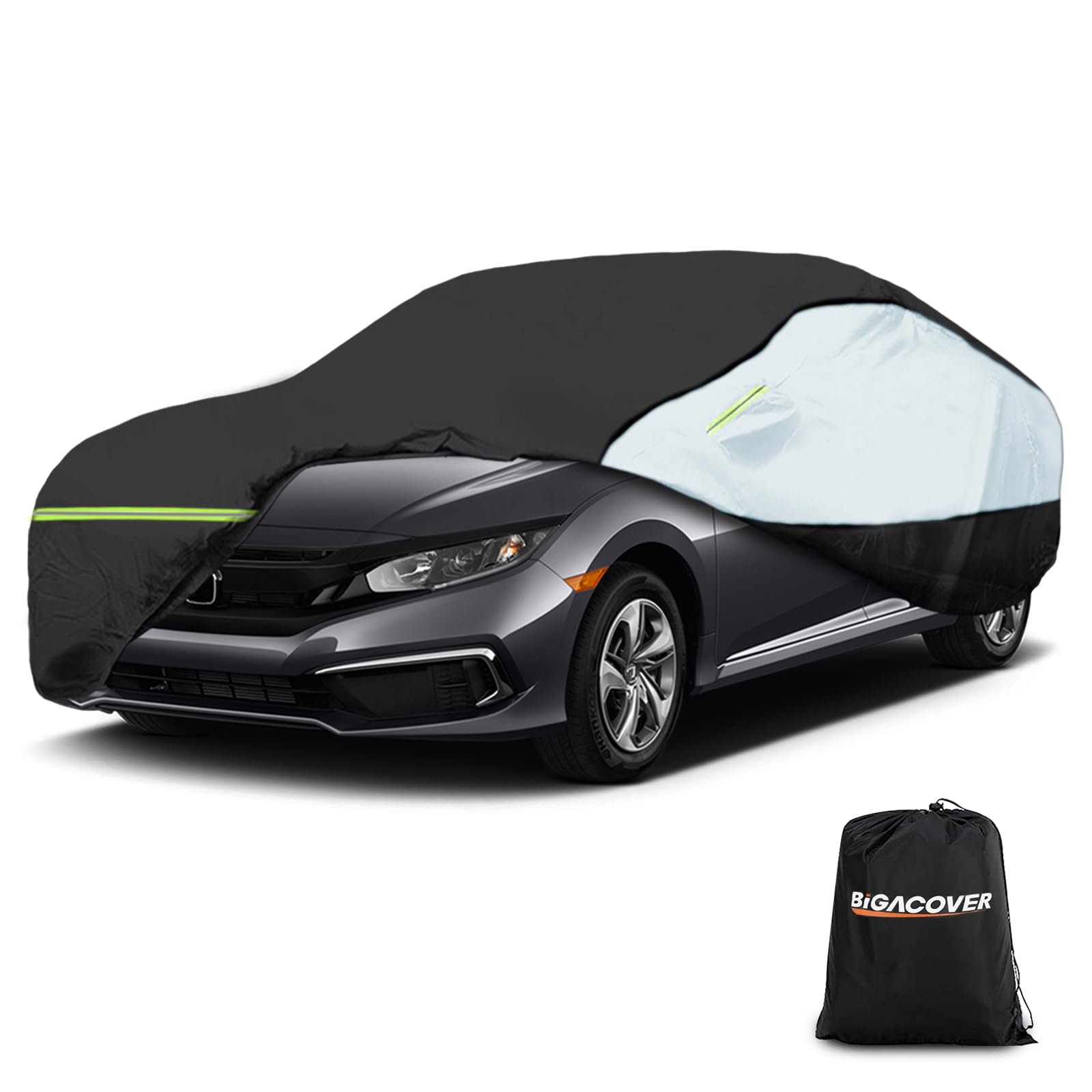 Photo 1 of Universal Sedan Car Cover Fit for Toyota Corolla, Honda Civic, Nissan Sentra, Ford Focus, Chevy Cruze,Waterproof All Weather Anti-UV Windproof Snow Protection - Up to 193''(L)