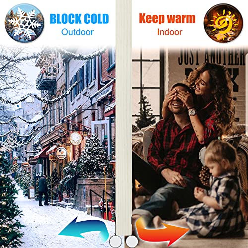 Door Draft Stopper Bottom One Sided Door Draft Blockers,Adjustable 37.8 Inches Cutable Soundproof Under Door Draft Blocker for Bottom of Doors,Suitable for Interior／Exterior Doors,1 Pack,White