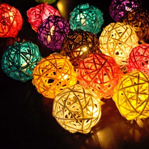 My Party Suppliers Handmade Rattan Ball Lights