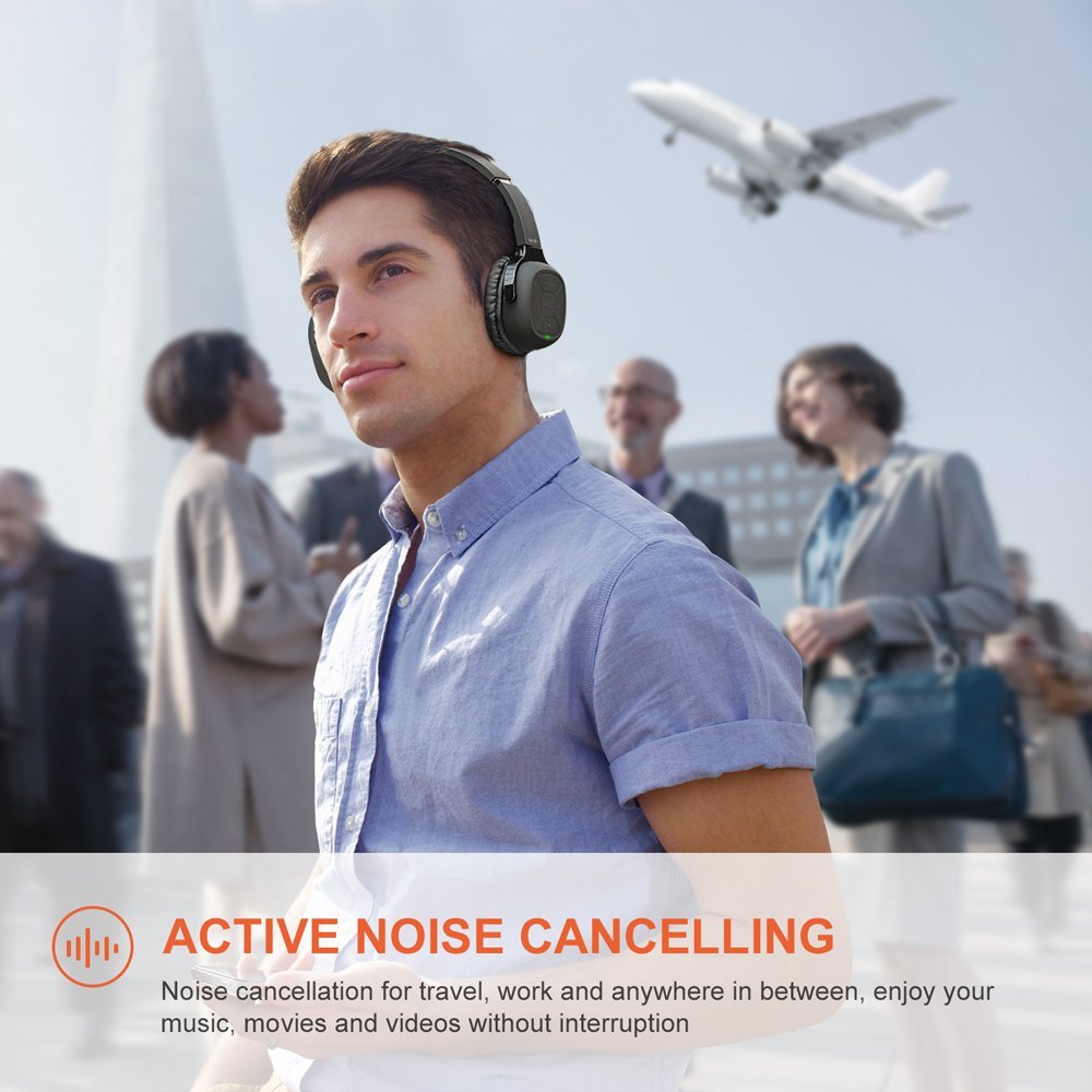 Active Noise Cancelling Kopfhörer Bluetooth New Bee 70-Stunden-Spielzeit kabelloser Kopfhörer mit Mikrofon Siri Sprachsteuerung Hi-Fi Stereo Tiefbass für die Reise Arbeit TV Computer iPhone