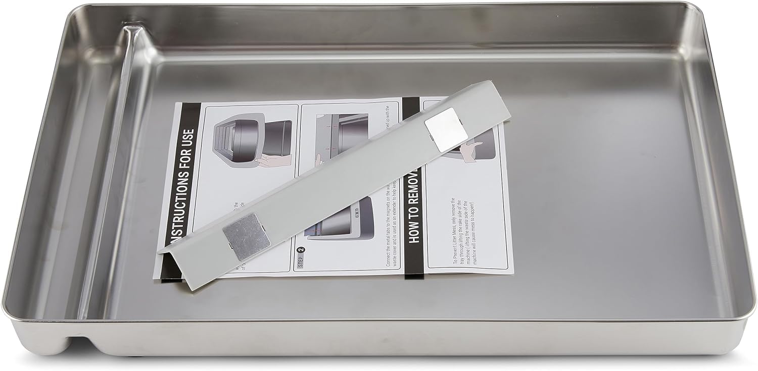 Photo 1 of Stainless Steel Reusable Litter Tray Compatible with Petsafe Scoop-Free Self-Cleaning Cat Litter Boxes - Never Absorbs Odor, Stains, or Rusts (Stainless Steel Litter Tray)