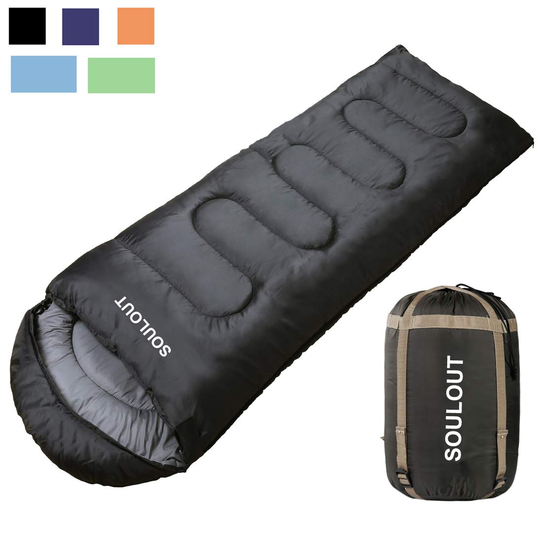 Sleeping Bag - 4 Seasons Warm Cold Weather Lightweight, Portable, Waterproof Sleeping Bag with Compression Sack for Adults & Kids - Indoor & Outdoor: Camping, Backpacking, Hiking