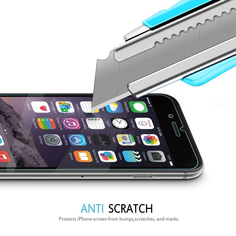 Ultra Clear 9H iPhone 6 6S PLUS Screen Protector SOWTECH HD 2 Packs Premium Tempered Glass Vandal Scratch Proof 0.33MM Slim Protective Film Classical Cover Anti Fingerprint Bubble Stain ETI Clear