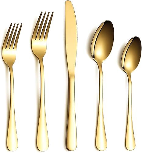 Golden Flatware Set 20 Piece 