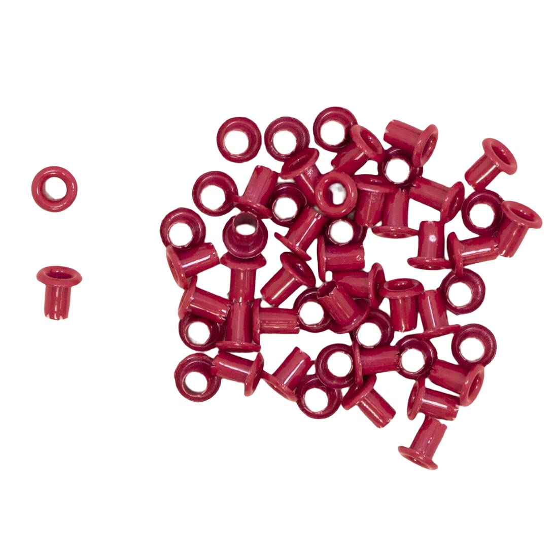 Craftelier - Pack of 50 Mini Eyelets Ideal for Card Making, Scrapbooking and Crafts | Suitable for Various Materials | Size Approx. Inner Diameter 3 mm and Outer 5 mm – Burgundy — image 1