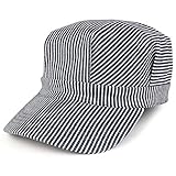 Oversized Men's Classic Denim Stripe Conductor Engineer Cotton Cap - 2XL - Blue/White