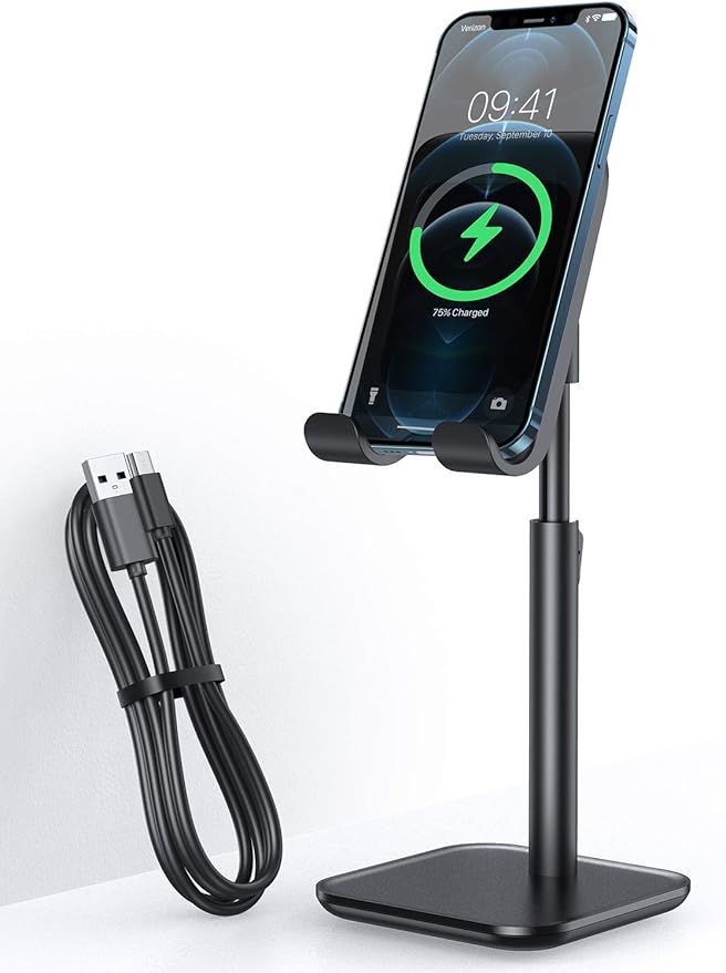 Upgraded iPhone Wireless Charger stand, [Angle&Height Adjustable] LISEN