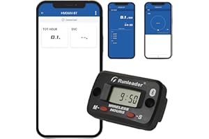 Runleader Digital Bluetooth Vibration Activated Hour Meter,Maintenance Reminders,Battery Replaceable for Lawn Mower Tractor G