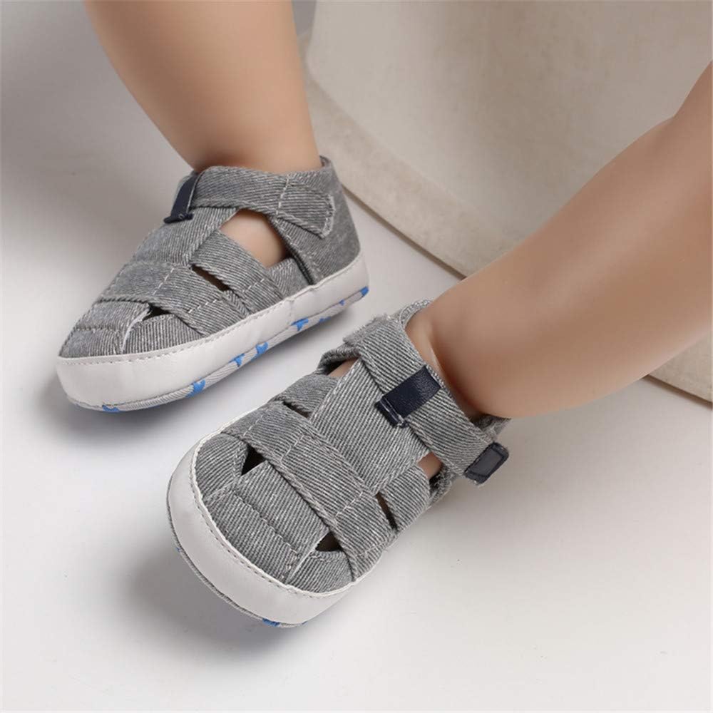  | Meckior Summer Baby Infant Boys Sandals Canvas Soft Sole Non-Slip Closed Toe First Walkers Shoes | Sandals