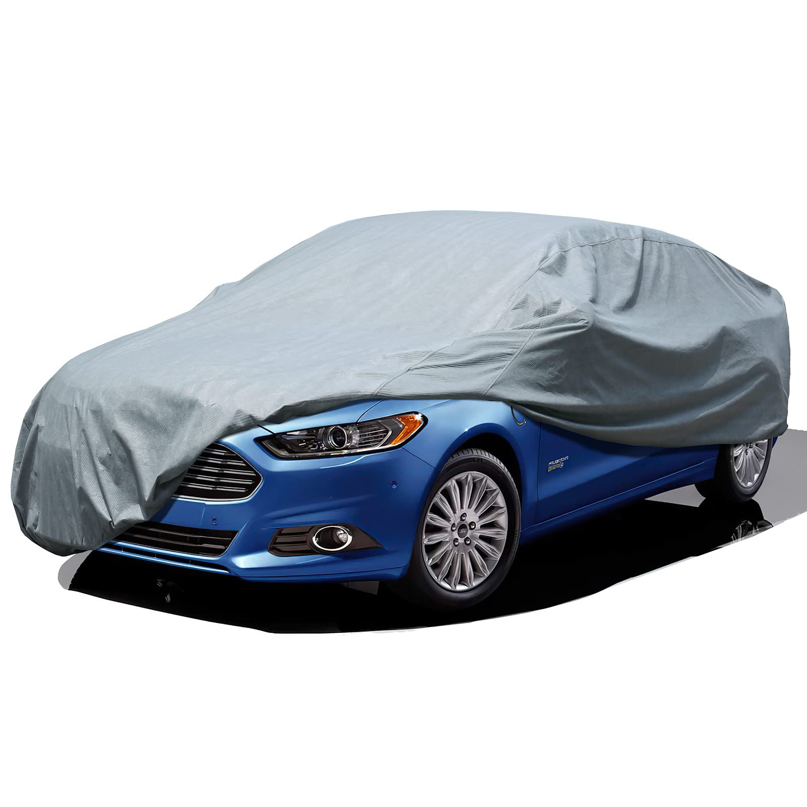 Leader Accessories Full Car Cover Basic Guard 3 Layers UV Protection Breathable Vehicle Cover Universal Fit (Sedan-199"x61"x50",Grey,Indoor)