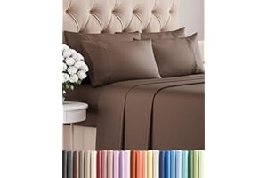 Queen 6 Piece Sheet Set - Breathable & Cooling Sheets - Hotel Luxury Bed Sheets - 1 Flat Sheet, 1 Fitted Sheet & 4 Pillowcase