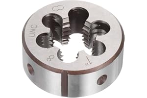 uxcell Round Threading Dies, 1-8 UNC Thread (Right Hand), Alloy Tool Steel Screw Cutting Die Repair Tool