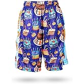 Flow Society Birthday Cake Boys Shorts - Kids Athletic - Basketball - Baseball - Hockey - Football - Lacrosse - Blue
