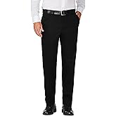Haggar Men's Work to Weekend Hidden Expandable Waist Classic Fit Flat Front Pant