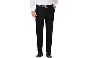 Haggar Men's Work to Weekend Hidden Expandable Waist Classic Fit Flat Front Pant
