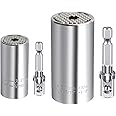 Spurtar Universal Socket Set (11-32mm 7-19mm) Multi-Function Universal Socket Tool Super Socket Unscrew Any Bolt Stocking Stuffers for Men, Father, Husband, Boyfriend, Dad, Birthday Gift - 4Pcs Set