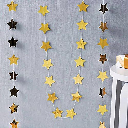 Wisehands Pastel Sparkling Star Garland Bunting garland decorations, Pack of 272-pieces for Baby Nursery Room, Parties and Weddings