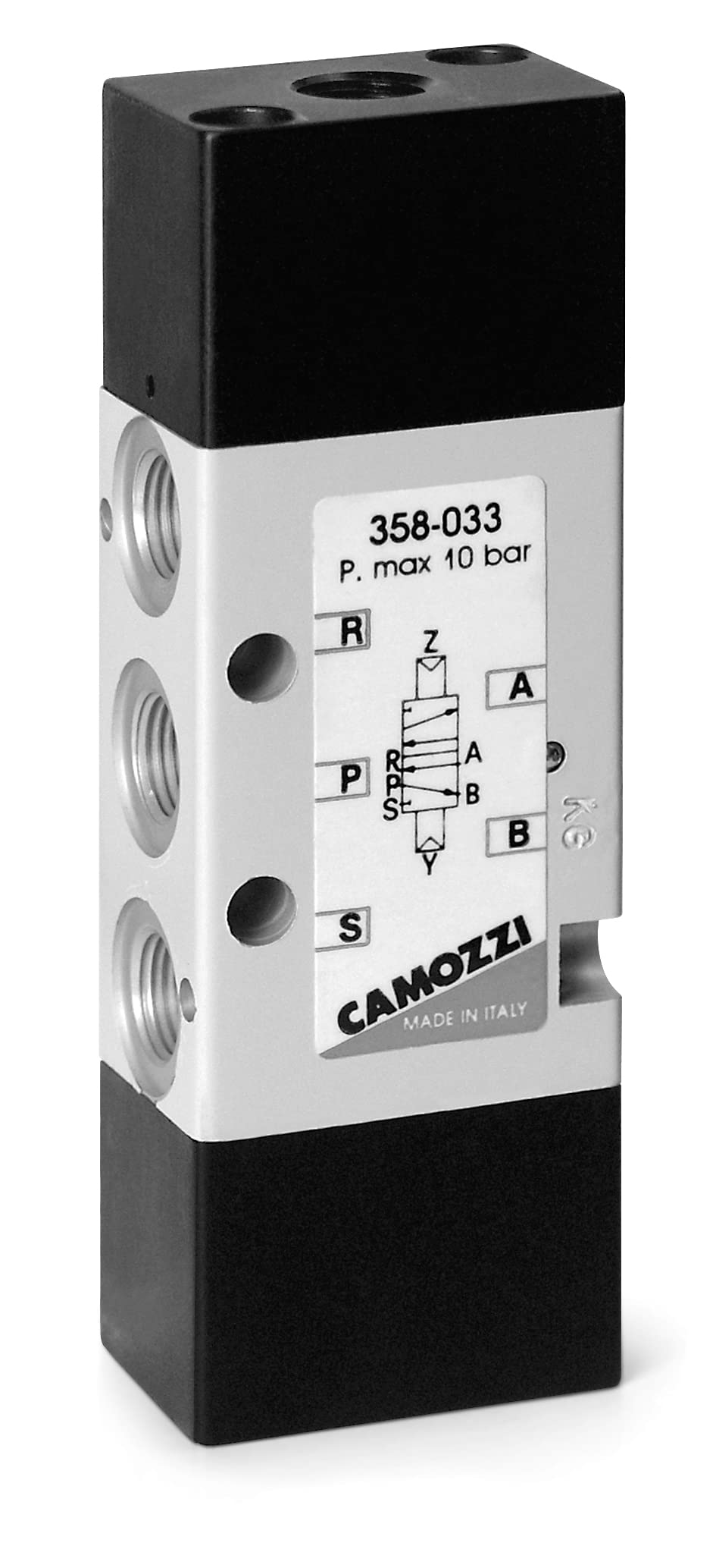 Camozzi 364-033 Pneumatic Valve, 5/3" CC, 1/4" Port, Pilot