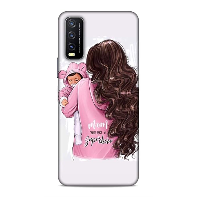 Printor VIVO Y20 Mobile Case Cover Printed with Cute Baby in Her Moms