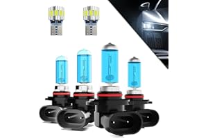 TTDBDAN Headlights Fit For 2001-2013 Toyota Corolla Halogen Headlight Bulbs,9005/HB3/H10 High Beam+ 9006/HB4 Low Beam+ License Plate Light Combo,Plug And Play,Pack of 6
