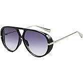 SevenColor Trendy Oversized Aviator Sunglasses for Women Men Retro Big Round Shield Sun Glasses Vintage Shades