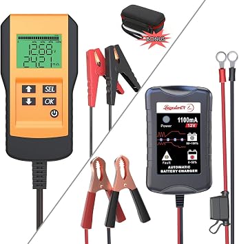 Amazon Com Leicestercn 12v Battery Trickle Charger Maintainer Portable Smart Float Charger And Battery Tester For Automotive Digital 12v Car Battery Load Test And Analyzer For Flood Gel Agm Deep Cycle Battery Automotive