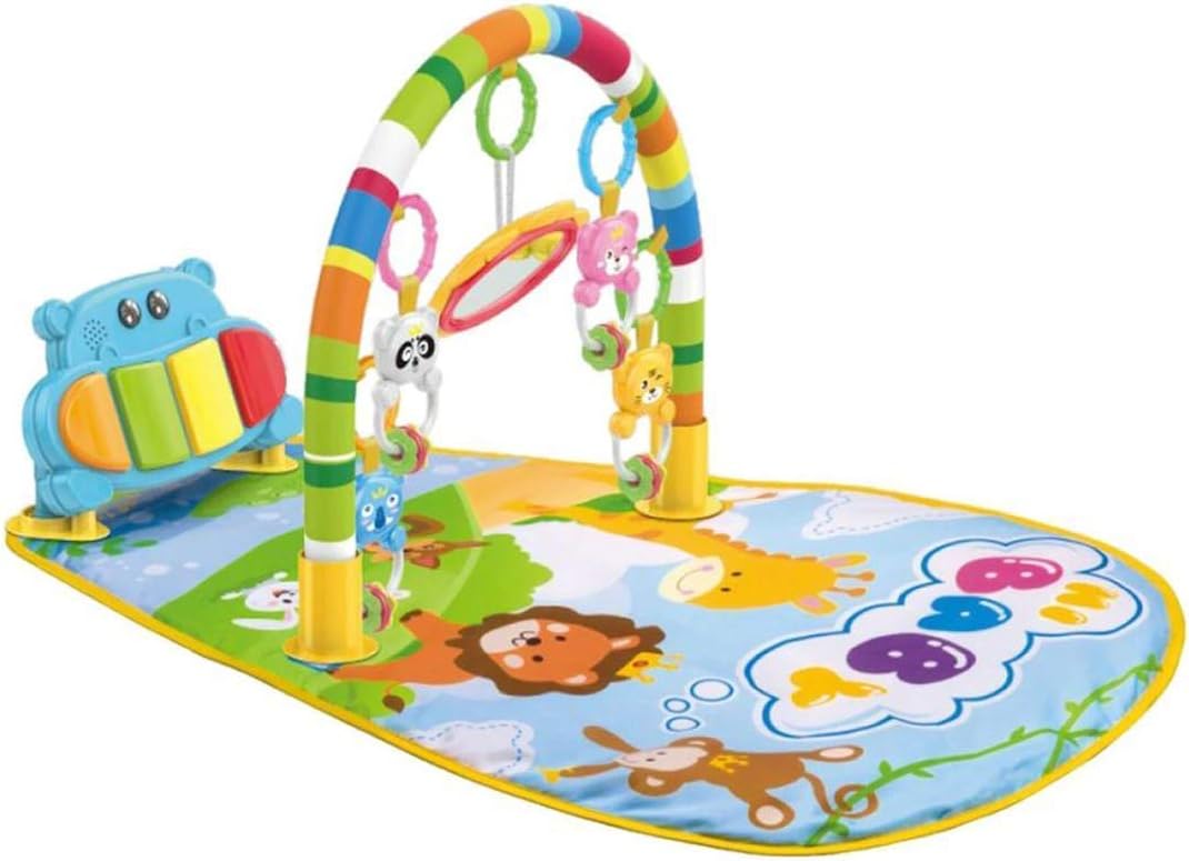 TechHark Hi-Widze 3 in 1 Kick and Play Multi-Function ABS Plastic Deluxe Activity Piano Baby Gym and Fitness Rack (Multicolour)