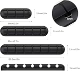 SOULWIT Cable Holder Clips 3-Pack Silicone Adhesive USB Cable Organizer Black view 4