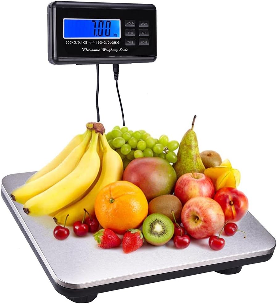 Yescom 660lbs LCD Digital Scale Postal Scale Platform 300kg Capacity Stainless Steel Platform Scale : Office Products