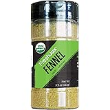 FreshJax Premium Organic Spices, Herbs, Seasonings, and Salts (Certified Organic Fennel Seed Powder - Large Bottle)