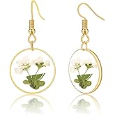 Handmade Pressed Flower Earrings for Women