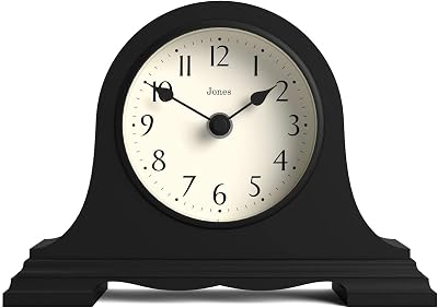 Jones Clocks Speakeasy Small Mantel Clock Black Napoleon Hat Design