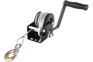 800LB Hand Winch Boat Trailer Winch Heavy Duty Hand Crank Winch with 33ft Steel Cable for Trailers, ATV Jet Ski Trailer Small