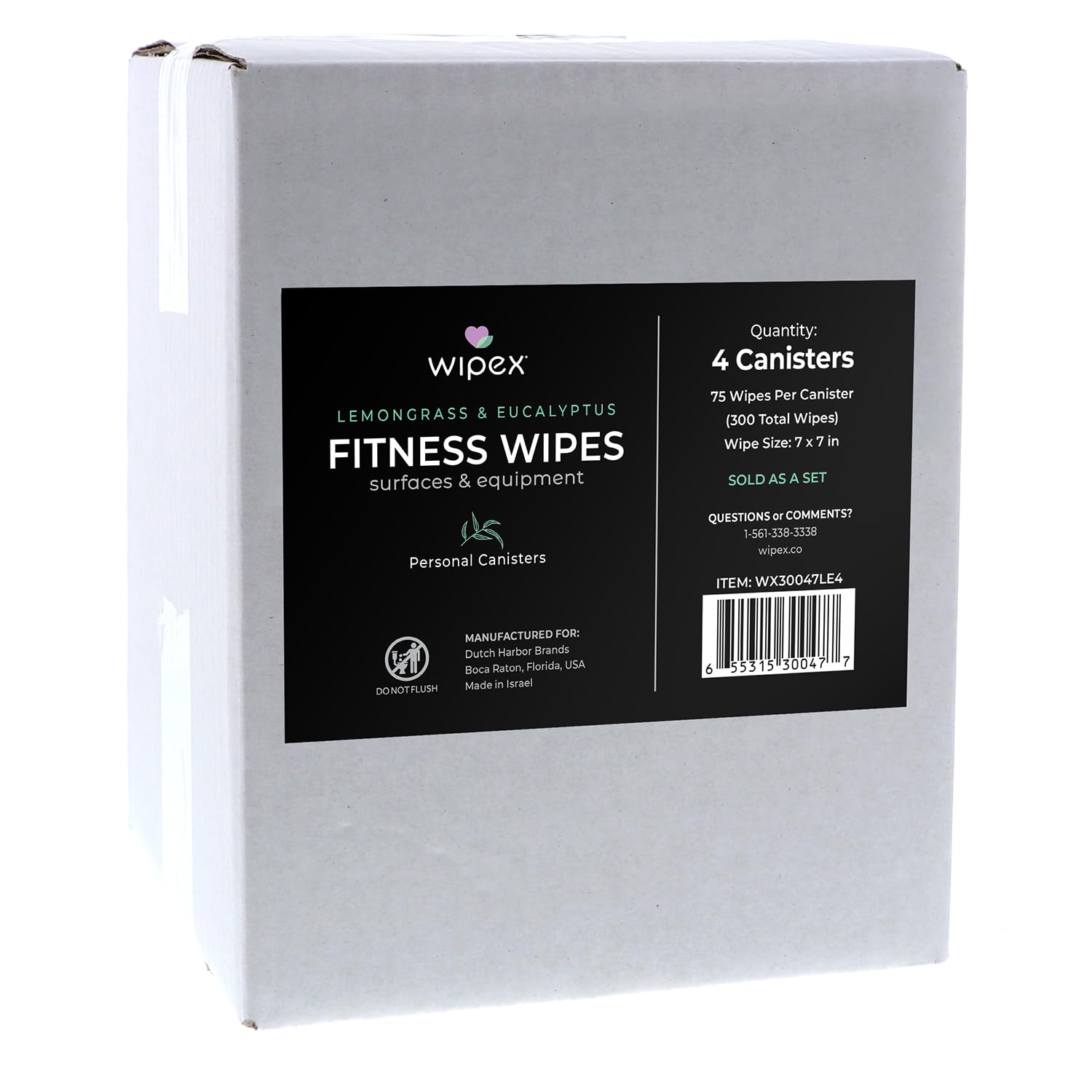 Wipex Fitness Equipment Wipes | Clean Gym Equipment, Yoga Mats, Peloton Bike Cleaner, Exercise Machine Wipes | Lemongrass, Eucalyptus, 75 Ct Canister