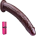 12 Inch Extra Large Thick Giant Realistic Black Dildo with Suction Cup, 1.8" Wide XXL Fat Anal Dildo Strap On Female Male Sex Toy, Ultra Realistic Large Lifelike Penis G-Spot-Dildo for Lesbians Gay