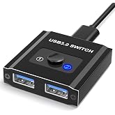 USB Switch, Bi-Directional USB Switch 1 in 2 Out/2 in 1 Out | USB Switcher 2 Computers Sharing Devices Like for Printer, Keyboard, Scanner, Mouse, USB KVM Switch Compatible with Mac/Win
