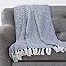 Americanflat 50x60 Throw Blanket - Soft and Breathable Cotton Throw Blanket for Couch, Bed, Chair - Decorative Blankets Perfect for Home or Outdoor Use - Navy Blue and White Double Diamond Design